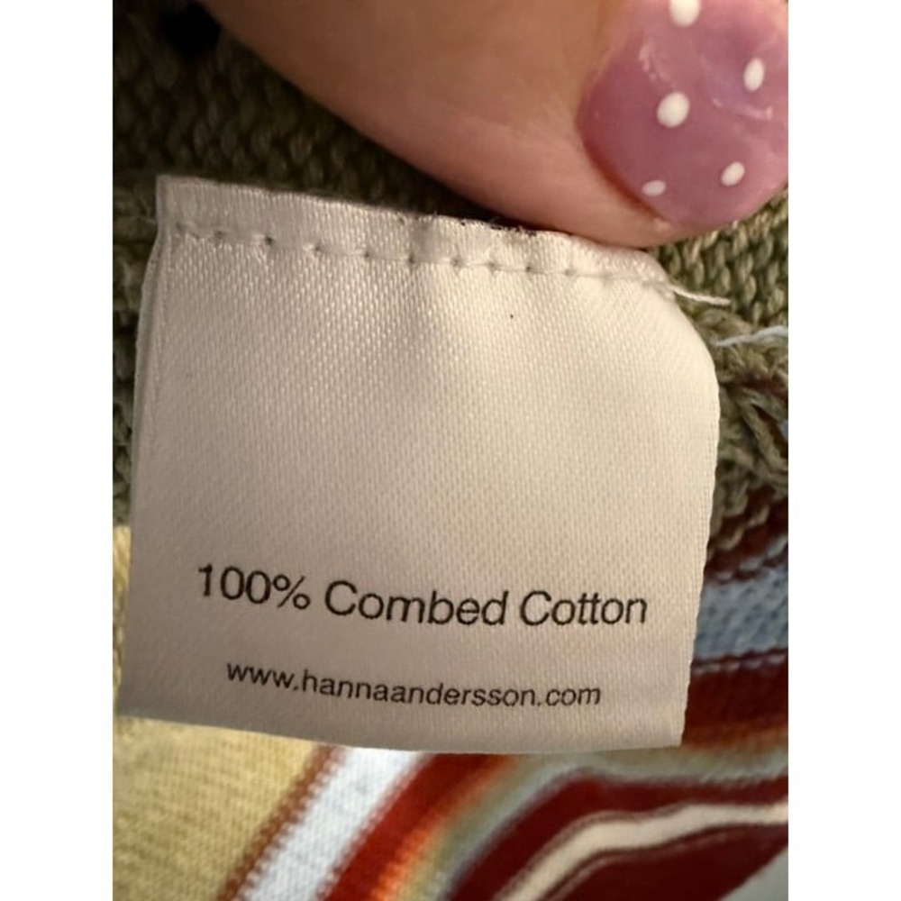 Hanna Andersson Womens M Cardigan Sweater Striped Fair Isle Storyteller Ribbon - Picture 3 of 7